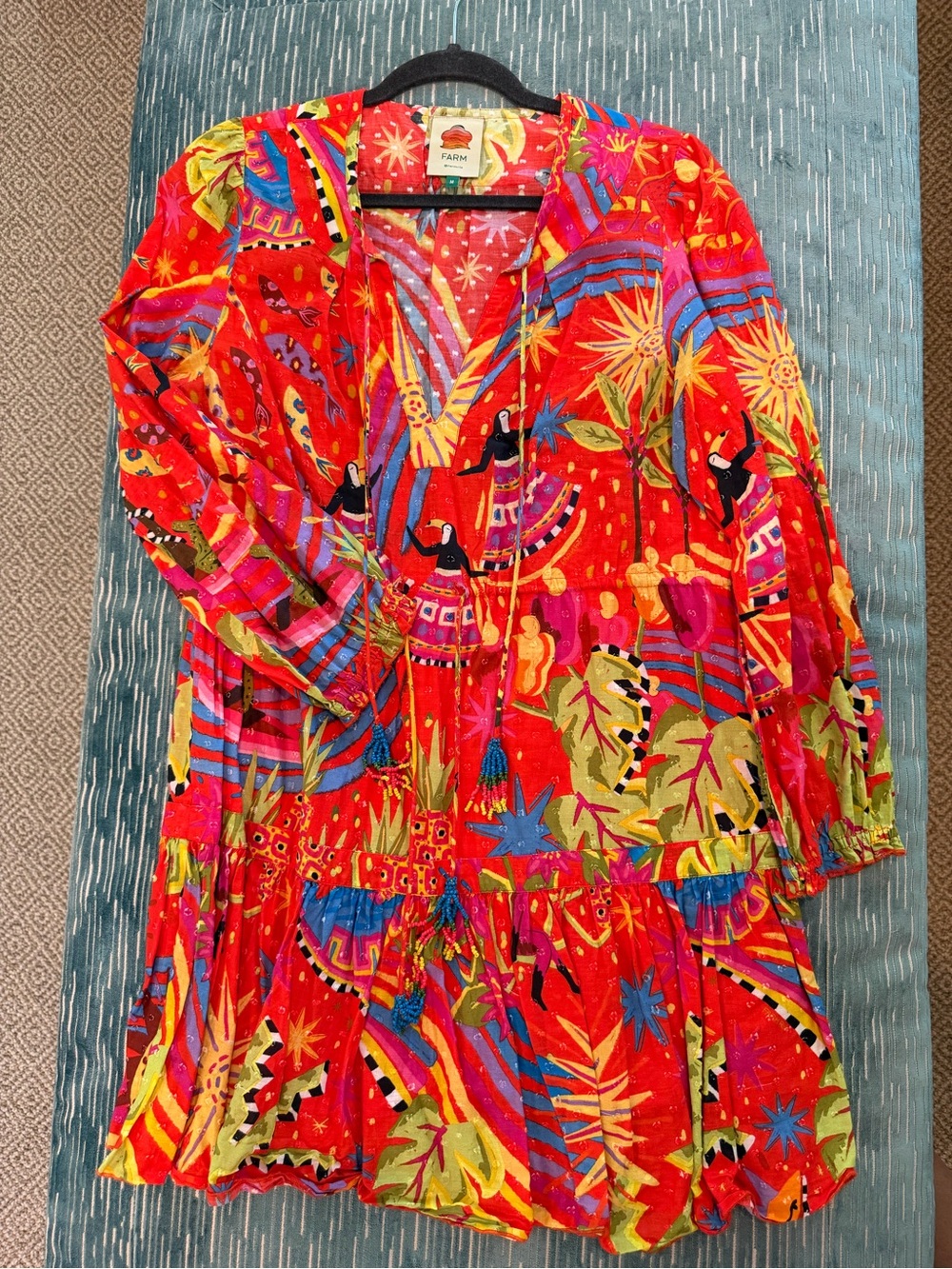 FARM Rio Vibrant Red Printed Blouse